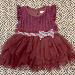 🎉 EUC! 🎉 Matilda Jane 3-6M Sleeveless Mauve Dress with Bow and Tulle